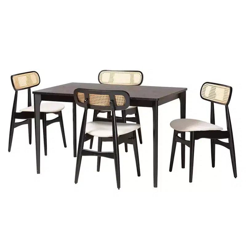 Baxton Studio Tarana Mid-Century Modern Wood 5-Piece Dining Set