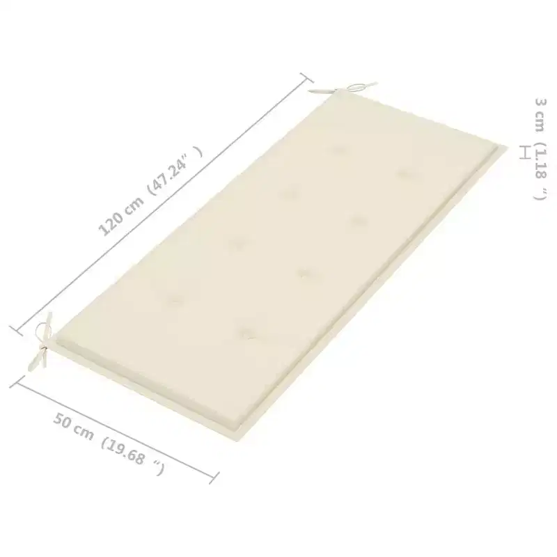 vidaXL Garden Bench Natural Bamboo Bamboo and Polyester Medium Foldable