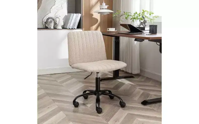 360 Swivel Chair Height Adjustable Ergonomic Office Chair, Fabric Home Office Desk Chair with Thick Foam Padding & Sturdy Metal Base
