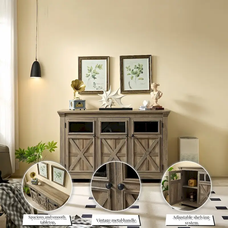 Farmhouse Buffet Sideboard Cabinet