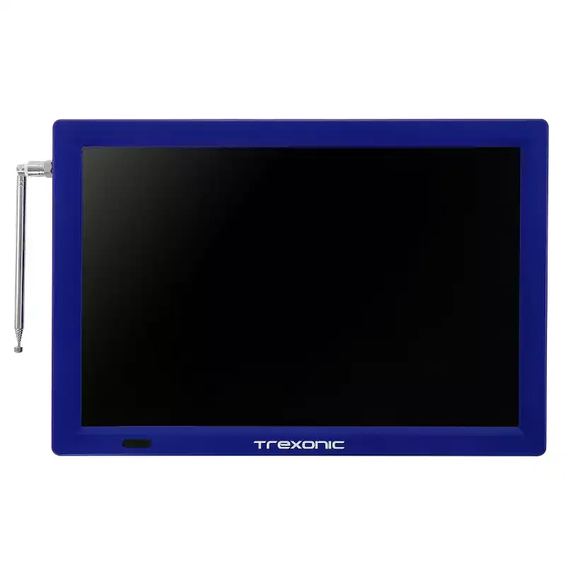 Trexonic Rerchargeable Portable 14 Inch TV with Built-in Digital Tuner and LED Display in Blue