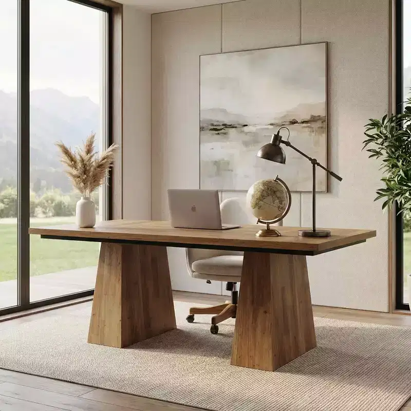 MAYEERTY 63 Modern Executive Desk, Large Office Computer Workstation Desk