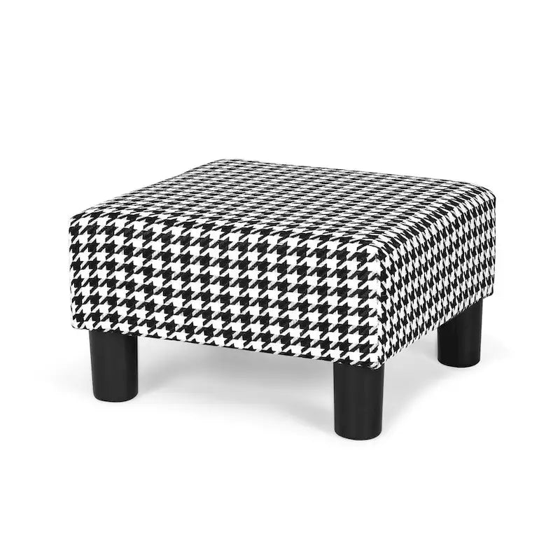 Small Square Footstool Ottoman Modern Fabric Footrest Stool
