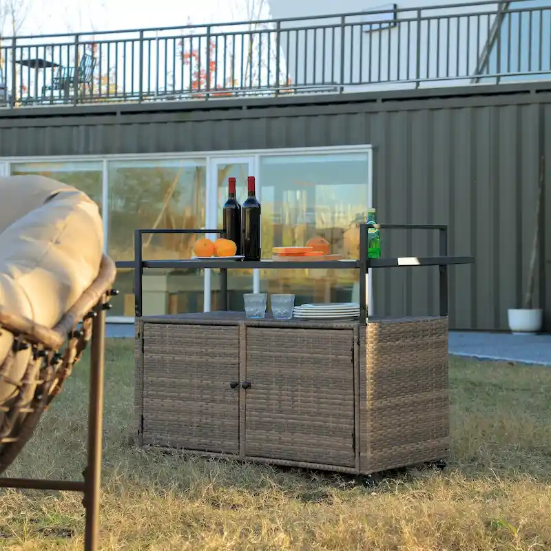 Patio Wine Serving Cart