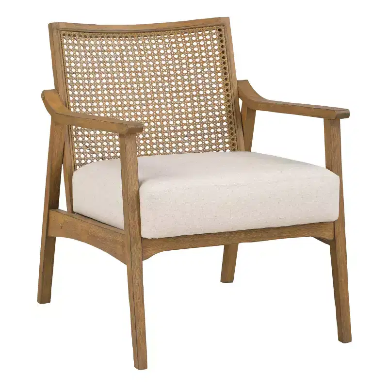 Alaina Armchair Linen - OSP Home Furnishings: Khaki Upholstered Accent Chair, Removable Cushions, Transitional Style