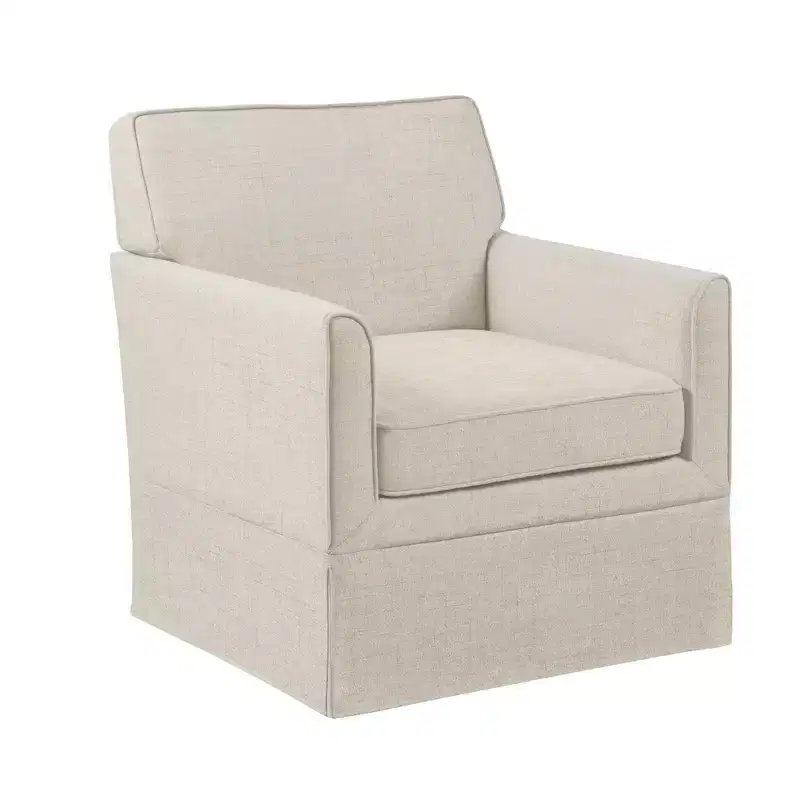 Slipcover Accent Armchair – Track Arm, Skirted Base, Removable Cushion