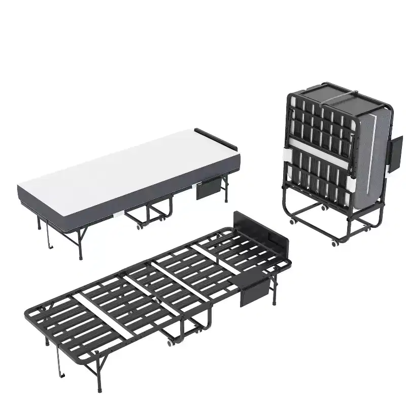 Bellemave 75 Folding Bed with Adjustable Headboard & 5 Memory Foam, Space Saving Rollaway Guest Bed,Easy Assembly
