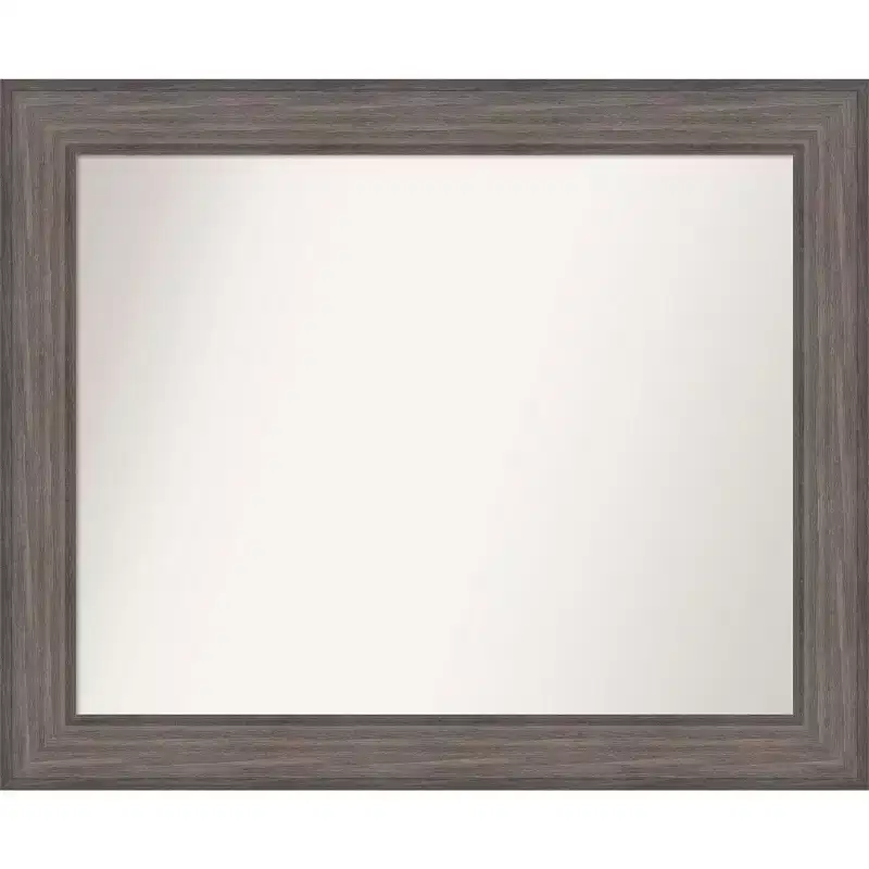 33 x 27 Non-Beveled Country Barn Wood Wall Mirror - Amanti Art