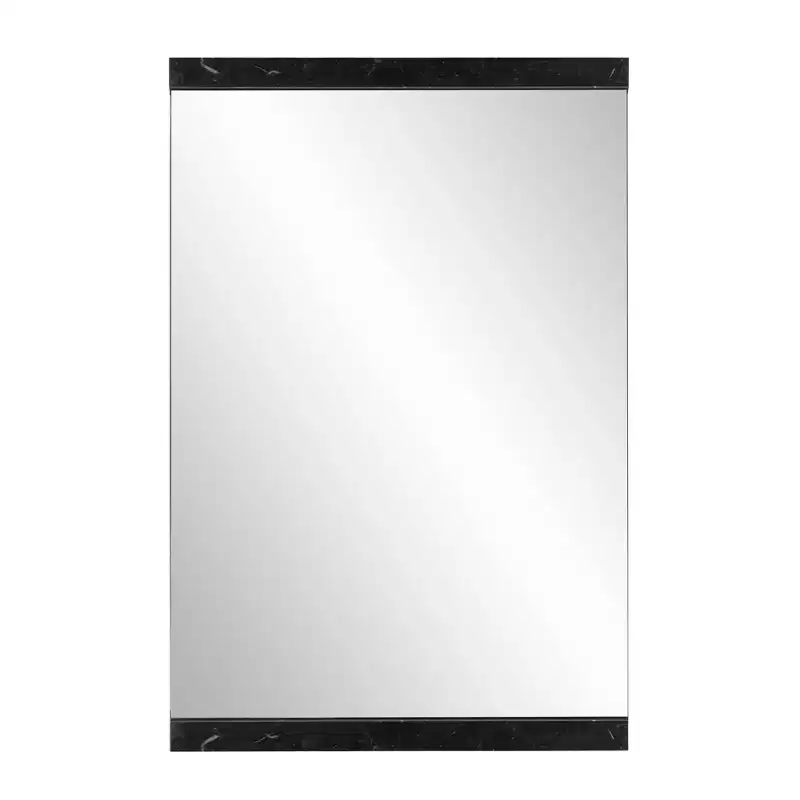 Howard Elliott 35.75"x23.5" Reese Rectangular Wall Mirror with Black Marble Trim