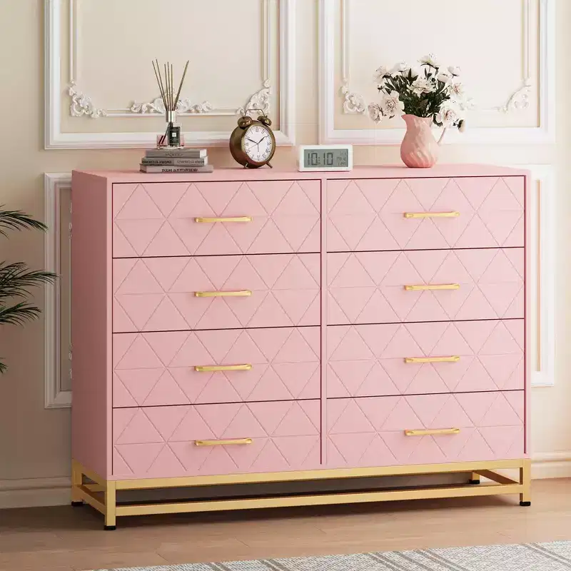 COZONY 8-Drawer Tall Dresser with Wood Top, Modern Storage Cabinet for Bedroom, Living Room, Hallway Organization