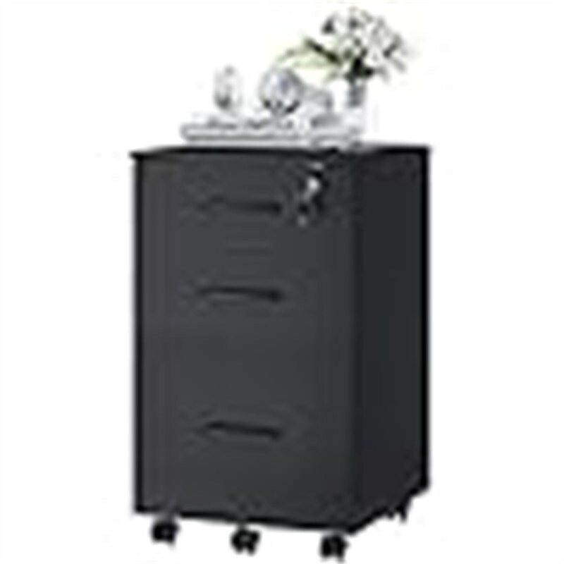 3 Drawer Wood Mobile File Cabinet - 26.5D x 18.6W x 6.9H