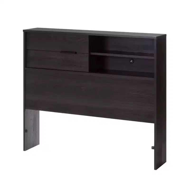 South Shore Twin Fynn Kids' Headboard with Storage Gray Oak