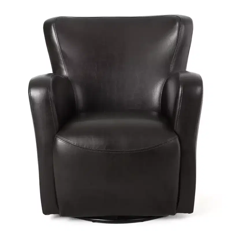 GDFStudio Oria Contemporary Bonded Leather Upholstered Swivel Club Chair