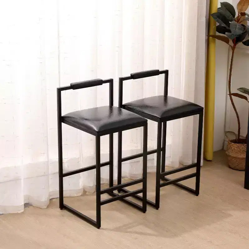 Okak 25 Modern Bar Counter Height Chairs Set of 2, Counter Stools with Backrest&Footrest, Upholstery Barstools Dining Chairs for Kitchen