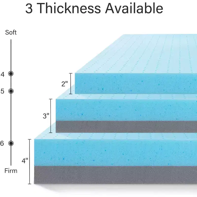 MAYEERTY 3 Inch Twin Mattress Topper - Gel Infused Memory Foam, Cooling Pad for Pressure Relief & Back Pain, CertiPUR-US Certified