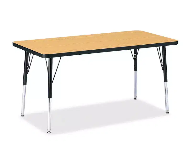 Jonti-Craft Berries Adult Height Color Top Rectangle Table (24 x 48) in Black