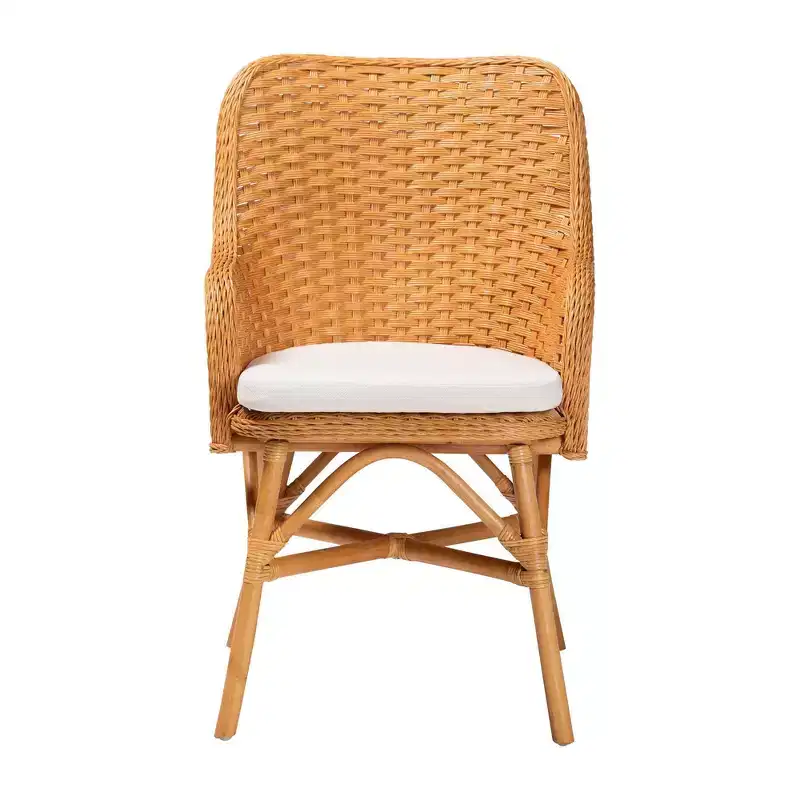 bali & pari Celsie Rattan Dining Chair Light Honey/White