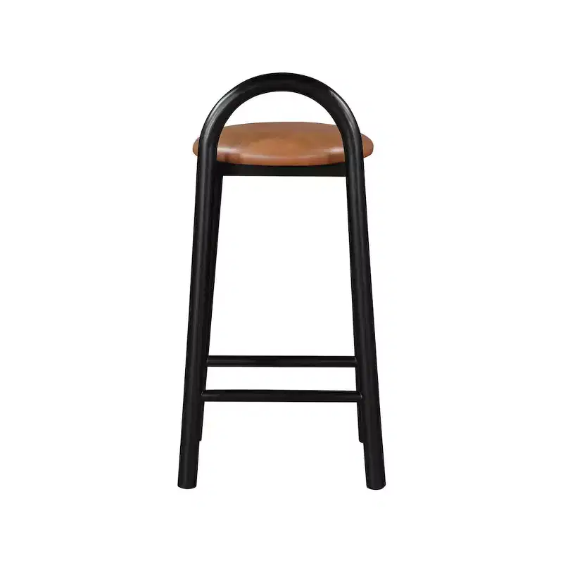 Meridian Furniture,Calvin Cognac Vegan Leather Stool