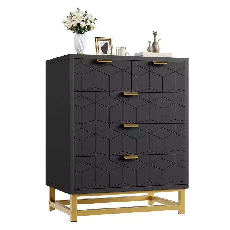 5-Drawer Dresser with Metal Legs - Wide Storage Chest Organizer for Bedroom, Living Room & Entryway