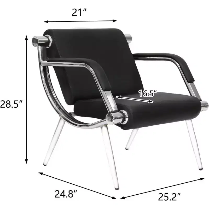 1-seat Waiting Room Chairs -Airport Bank Guest Black PU Leather