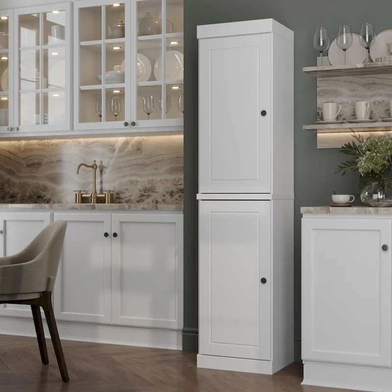 100% Solid Wood 16.5 Kitchen Pantry Cabinet with Doors by