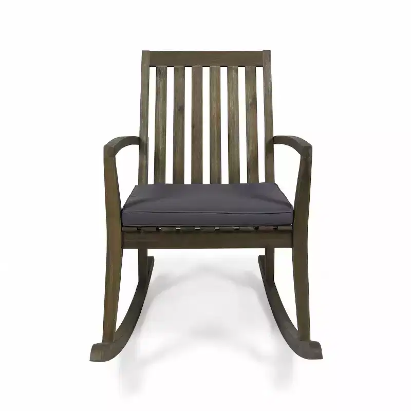 GDFStudio Priya Outdoor Acacia Wood Rocking Chair with Cushion