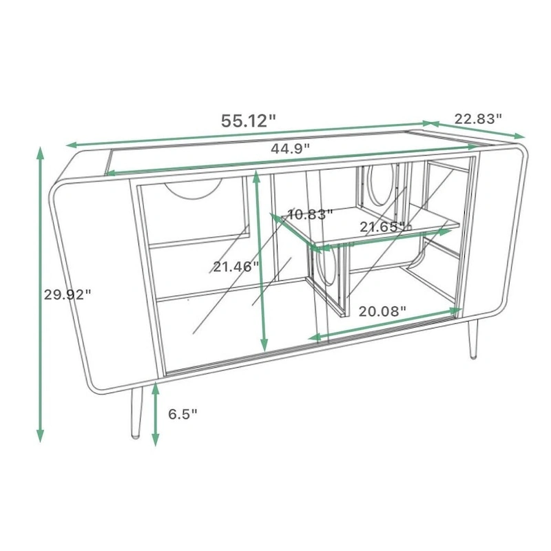 55.12 Spacious Cat House with Tempered Glass