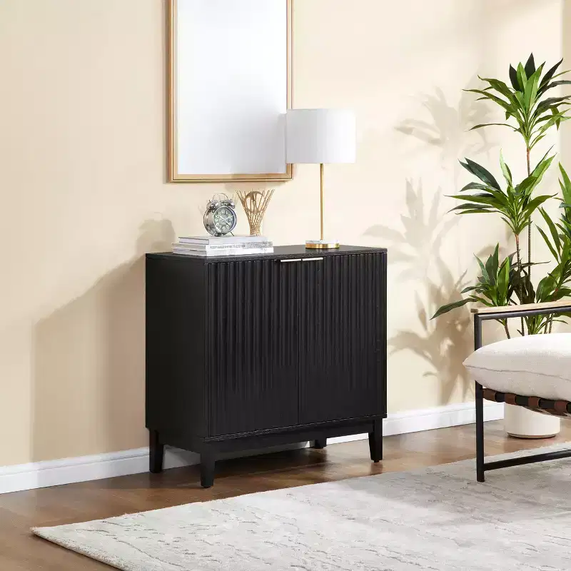 31 Sideboard Buffet Cabinet, Wooden Coffee Bar Cabinet with Adjustable Shelf, Floor Cupboard Cabinet for Kitchen