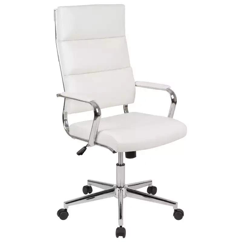 High Panel-Back Ergonomic Office Chair with Padded Metal Arms Executive Swivel Computer Desk Chair