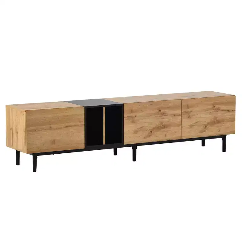 Clihome Modern TV Stand for 80'' TV with 3 Doors, Media Console Table, Entertainment Center with Large Storage Cabinet for Living Room