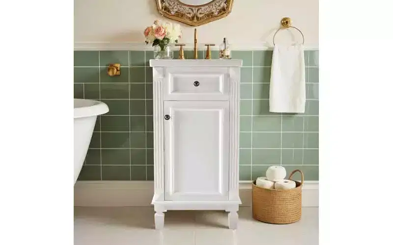 MAYEERTY Bathroom Dressing Table with Basin Door Cabinet Independent Storage Cabinet Sink Set No Mirror Faucet