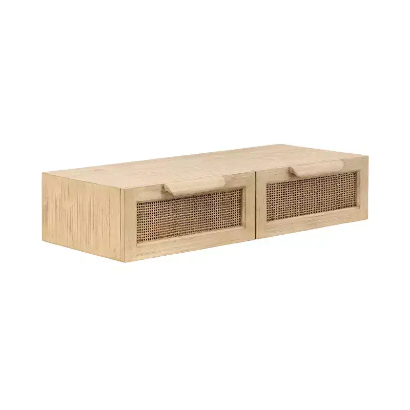 Kate and Laurel Ori Floating Console Rattan, 28x13x6, Natural