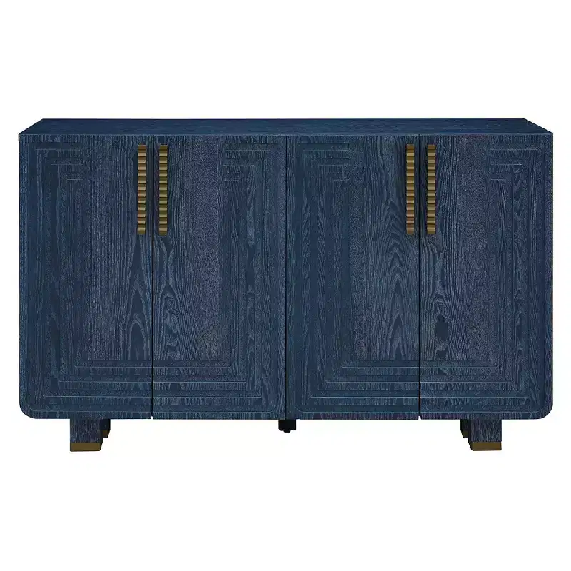 Luxystar 54 4-Door Vintage Sideboard Cabinet with Storage and Adjustable Shelves for Dining and Living Room, Antique Navy