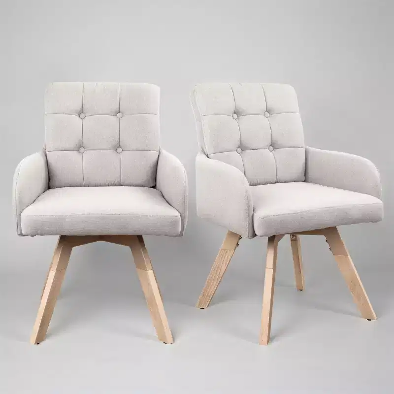 Art Leon Fabric Swivel Dining Chairs, Set of 2