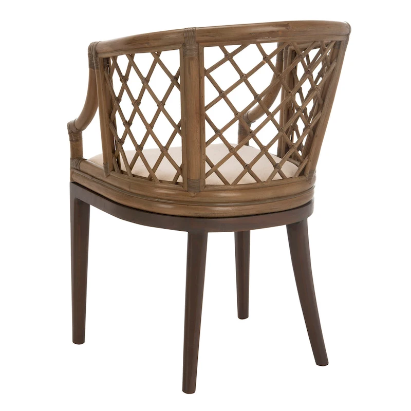 SAFAVIEH Theona Rattan Lattice Arm Chair - 22.3 W x 23 L x 31.3 H - 22Wx23Dx31H