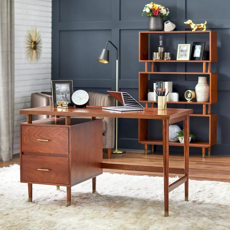 2-Drawer Mid-Century Modern Desk