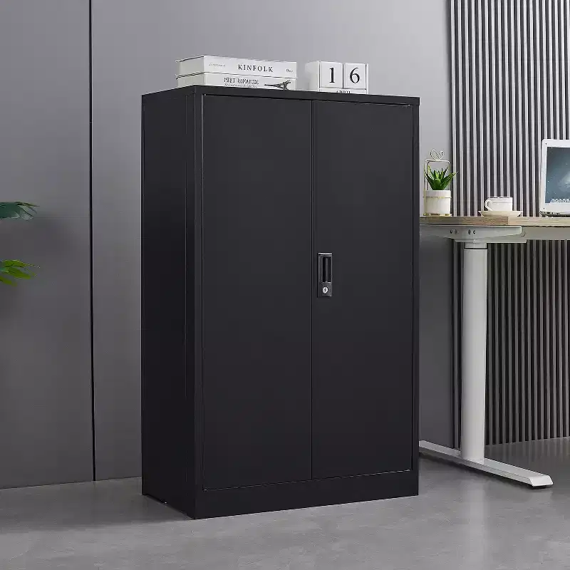 Metal Storage Cabinet, 42 Storage Cabinet with 2 Adjustable Shelves & 2 Lockable Doors for Office, Garage, Home