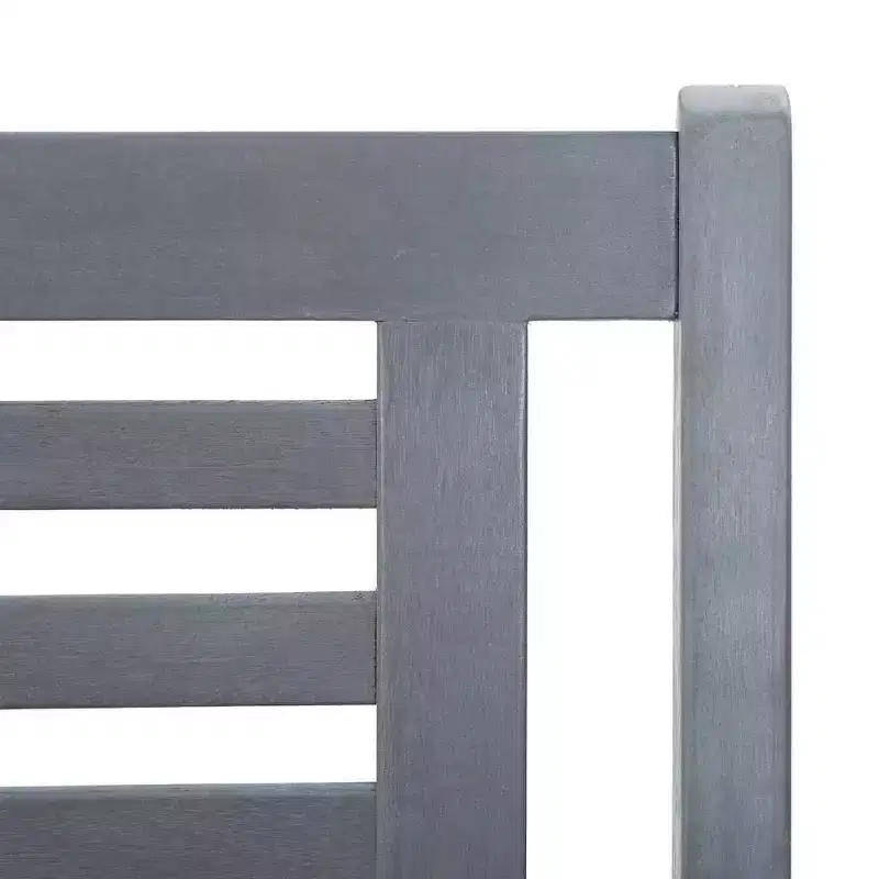 vidaXL Patio Bench Grey Solid eucalyptus wood 2-Seater Ergonomic