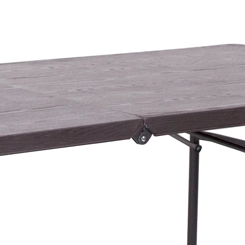 30W x 72L Bi-Fold Plastic Banquet and Event Folding Table with Carrying Handle - 72D x 30W x 29H