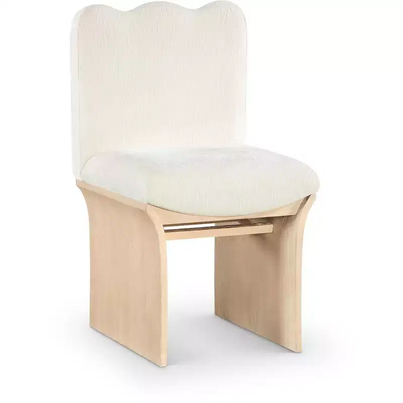 Shaw Cream Chenille Fabric Upholstered Dining Chair