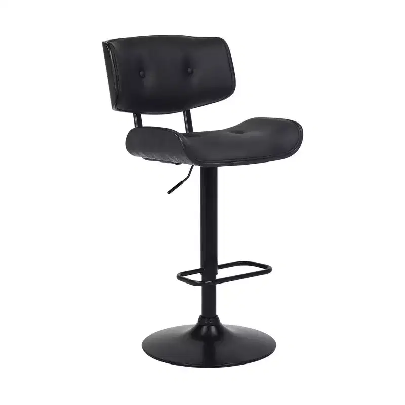 Brooklyn Adjustable Faux Leather Metal Barstool - Armen Living
