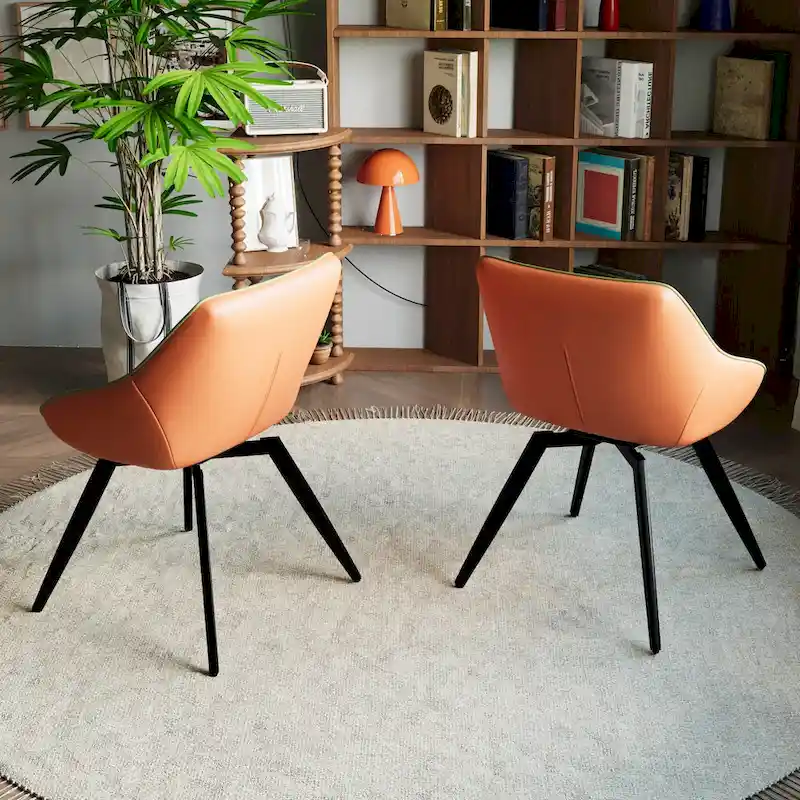 Set Of 2 Dining Chairs With Metal Legs