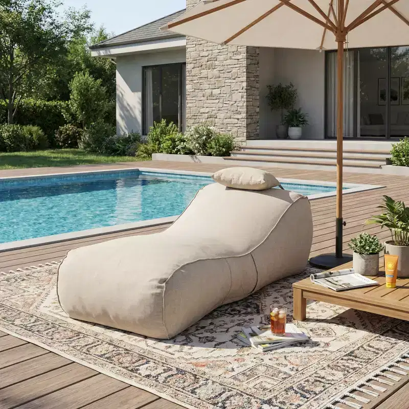 Christopher Knight Home Maeve Outdoor Modern Versatile Bean Bag Lounge Chair with a Pillow