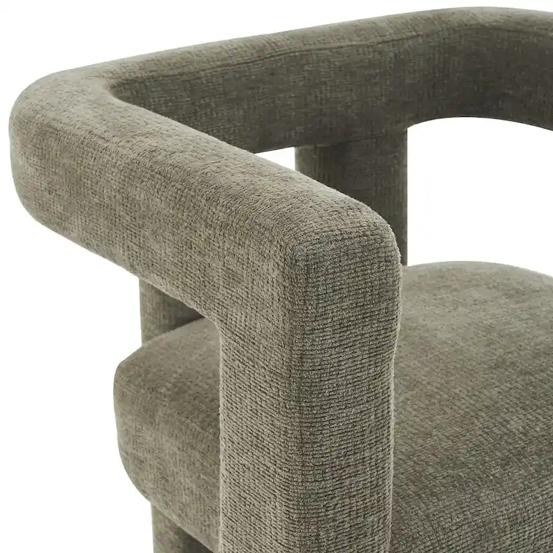 Set of 1 Chic design Barrel shaped Fabric Upholstered Accent Armchair