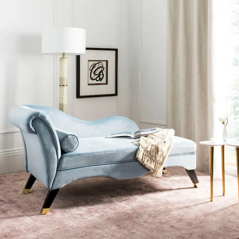 SAFAVIEH Karan Mid-Century Modern Chaise with Pillow - 63Wx28Dx30H