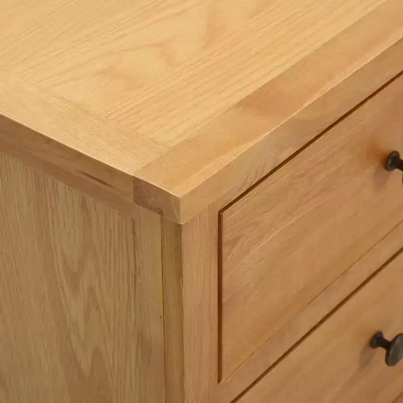 Chest Of Drawer Natural Oak Solid Oak Wood, MDF with Oak Veneer