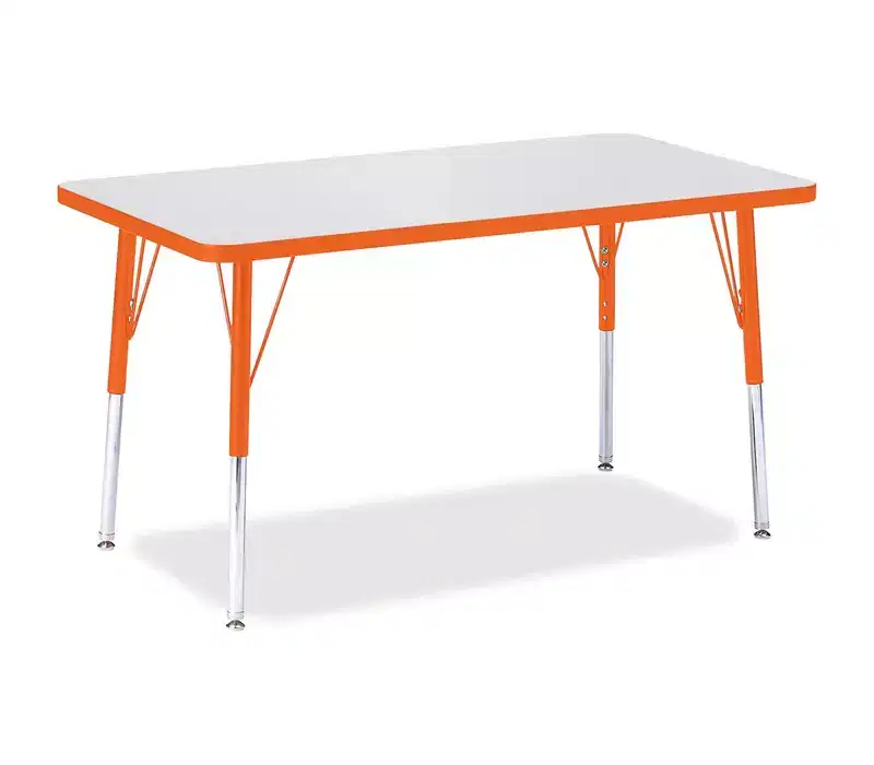 Jonti-Craft Berries Adult Height Color Edge Rectangle Table (24 x 36) in Orange