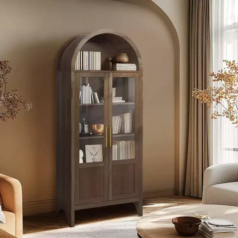 Vatros Arched Cabinet Wooden Display Cabinet