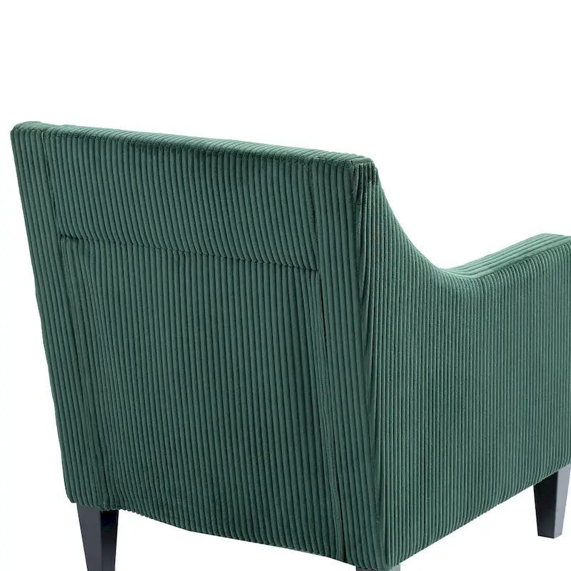Emerald 26.77 Upholstered Arm Chair with Scooped Arms and Rubber Wood Legs