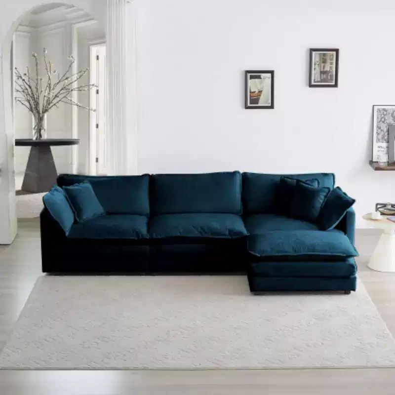 Oversized Modular Sofa: L-Shape, Reversible Ottoman, Comfy Upholstery